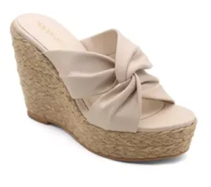 Leather Wrap Wedge Heel