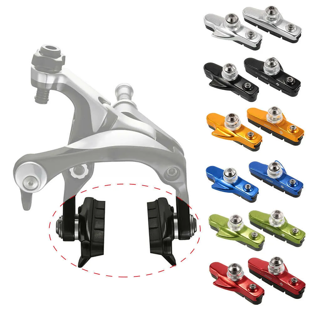 Lixada 55mm Road Bicycle Cycling Bike Brake Holder Shoes Rubber Pads Blocks