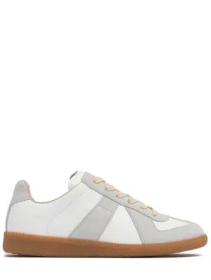 Maison Margiela   20mm Replica leather &amp; suede sneakers 