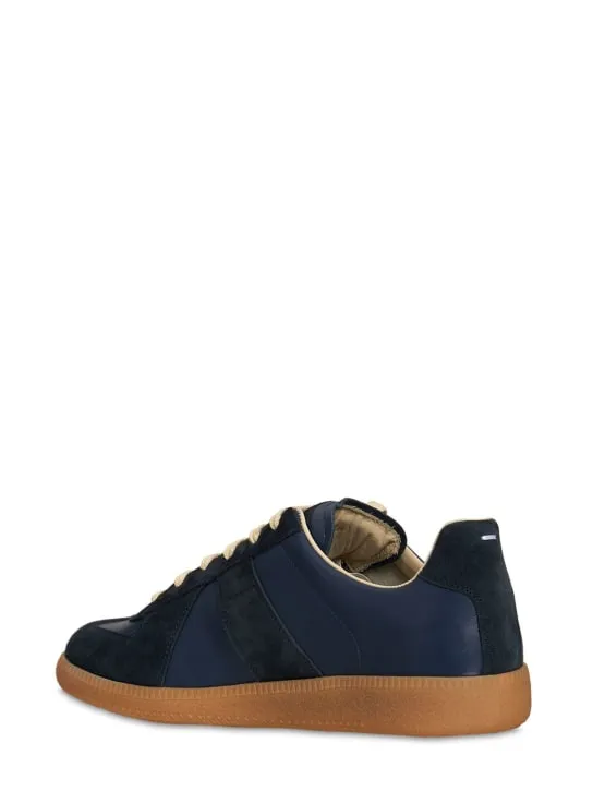 Maison Margiela   20mm Replica leather &amp; suede sneakers 