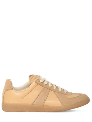 Maison Margiela   20mm Replica leather &amp; suede sneakers 