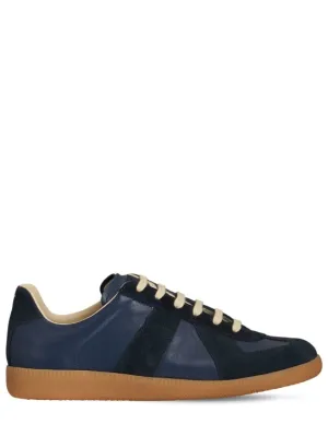 Maison Margiela   20mm Replica leather &amp; suede sneakers 