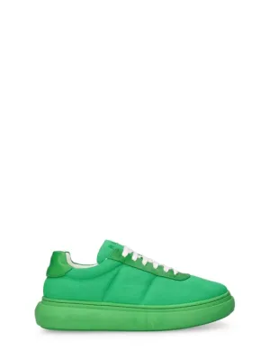 Marni Junior   Leather &amp; cotton lace-up sneakers 