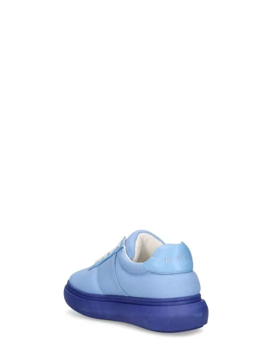 Marni Junior   Leather &amp; cotton lace-up sneakers 