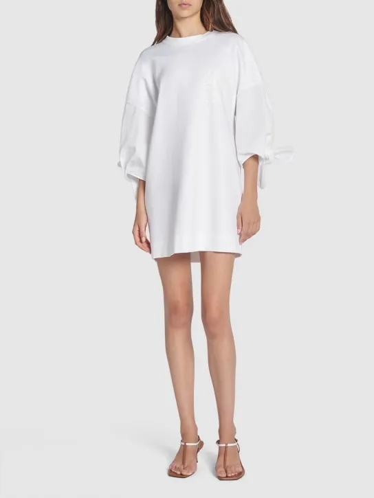 Max Mara   Cotton poplin lace-up mini dress 