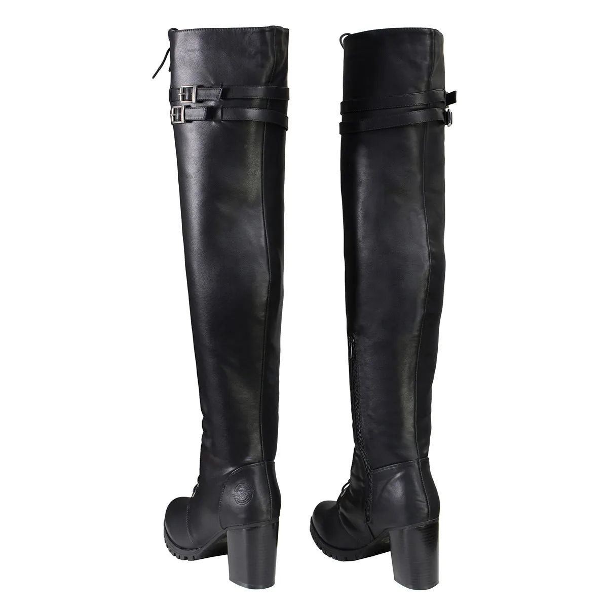 Milwaukee Leather Women's Black Above the Knee Lace-Up Fashion Casual Boots MBL9424