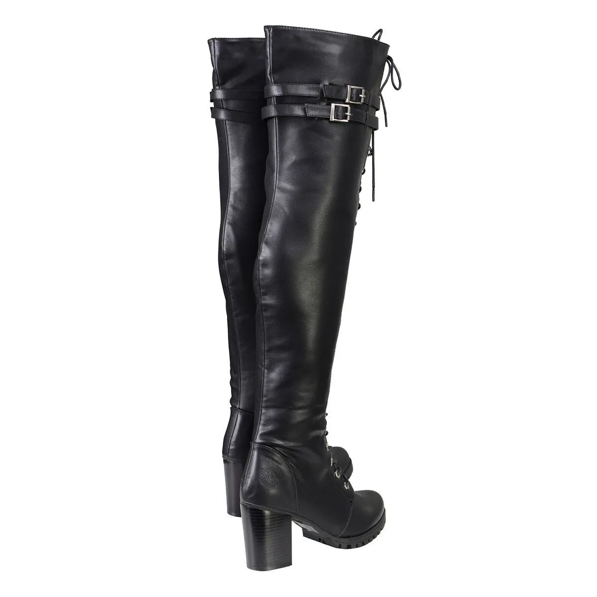 Milwaukee Leather Women's Black Above the Knee Lace-Up Fashion Casual Boots MBL9424