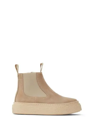 MM6 Maison Margiela   Logo print suede zip-up boots 