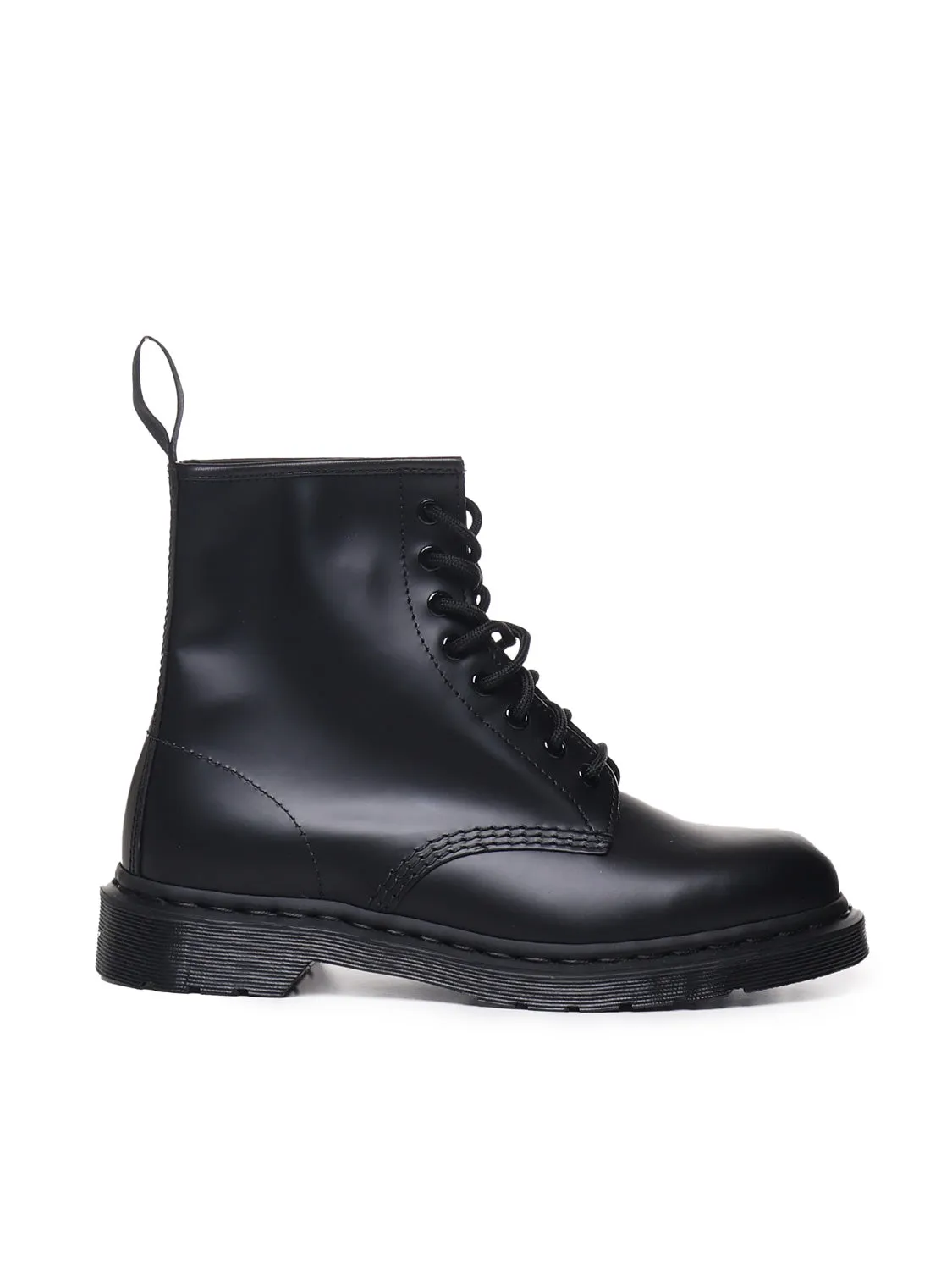 Mono Black Smooth Lace-Up Boots