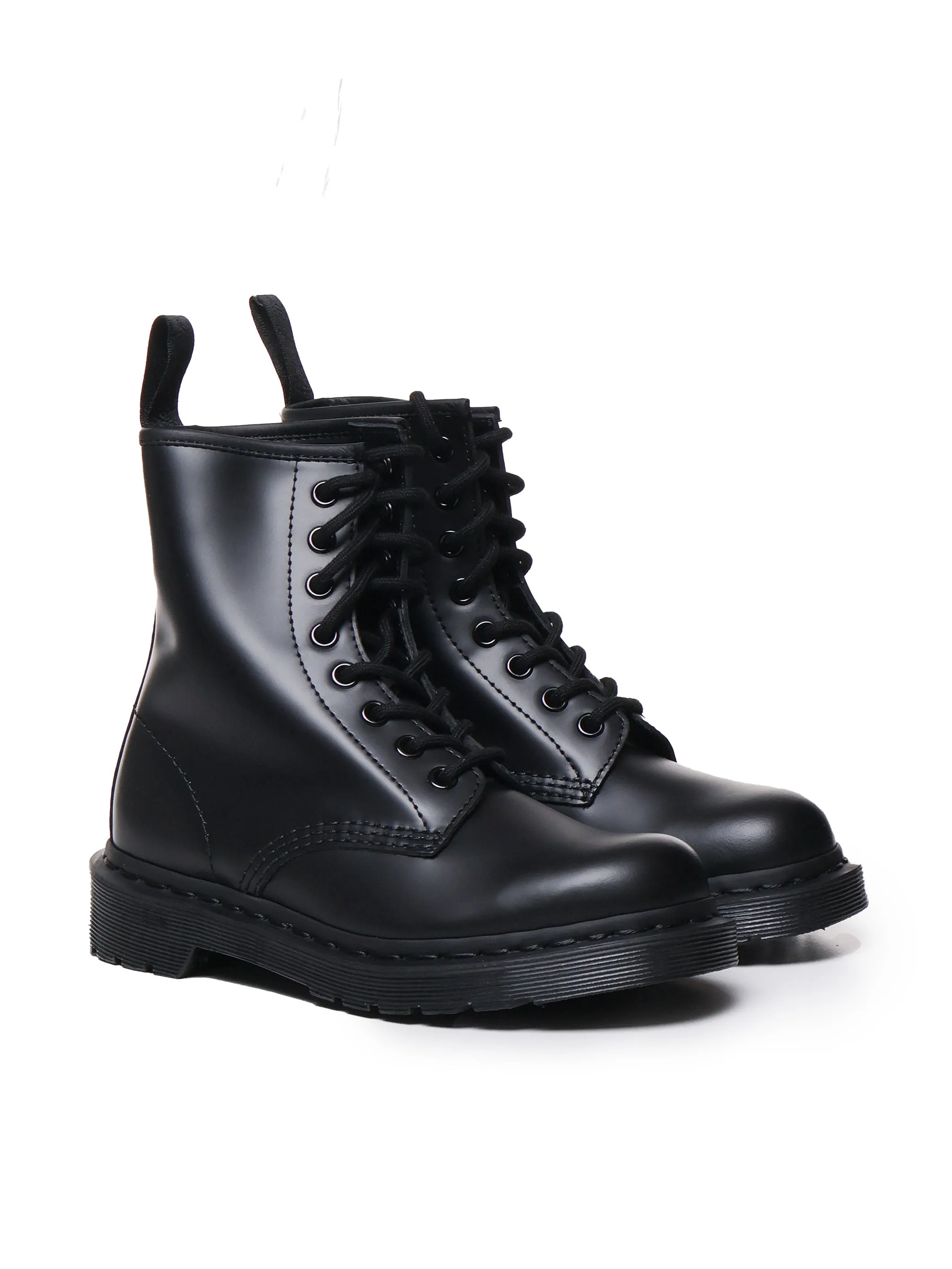 Mono Black Smooth Lace-Up Boots