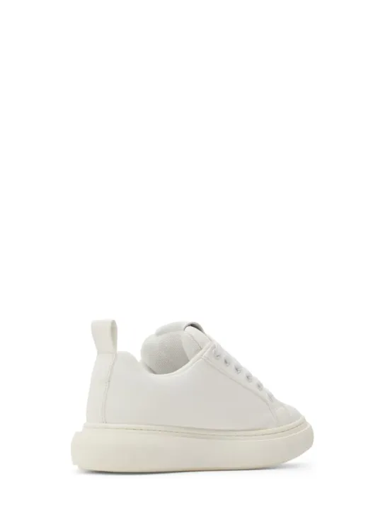 MSGM   Logo print cotton blend lace-up sneakers 