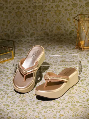 Nancy Gold Flatform Heels