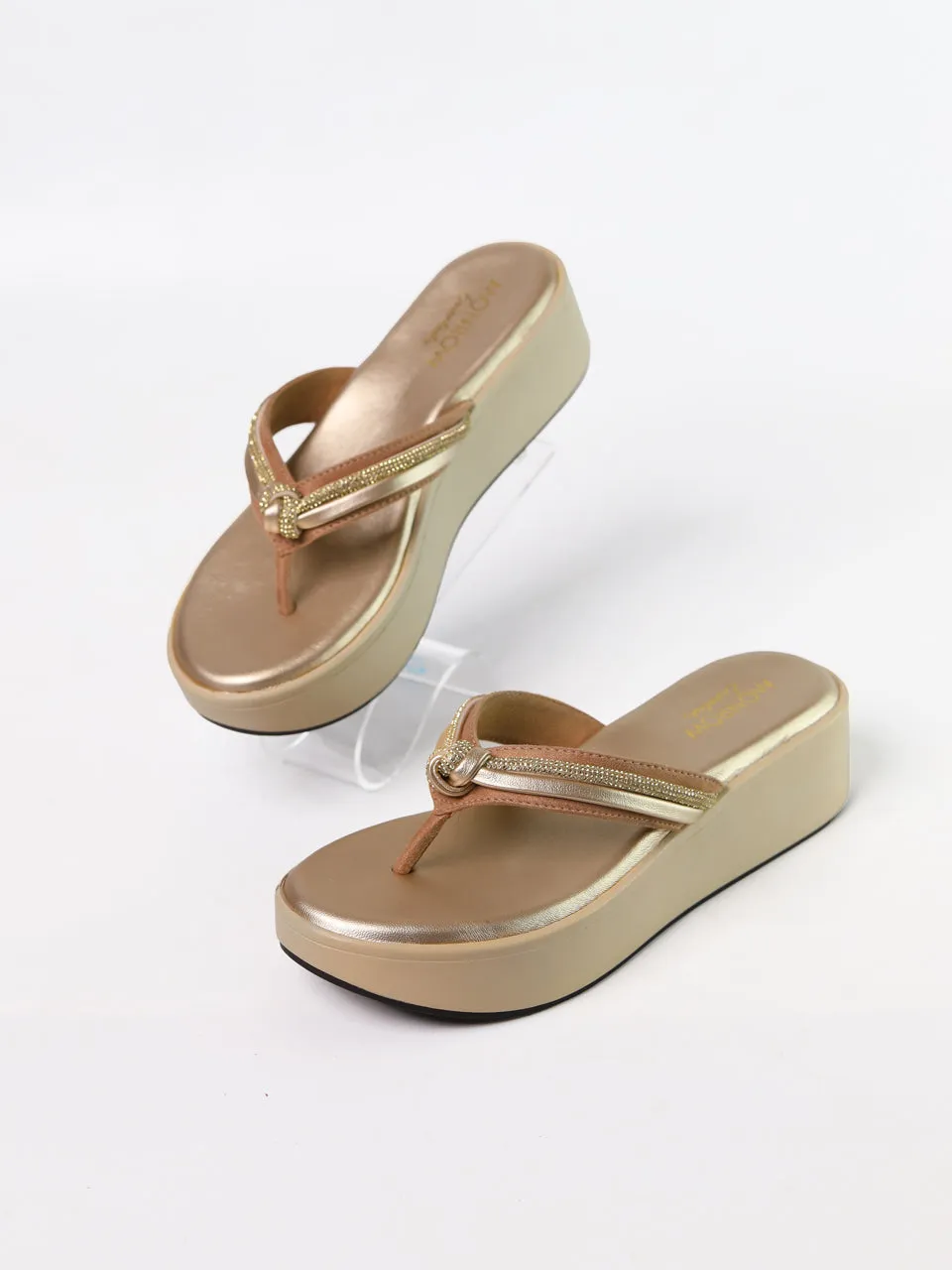 Nancy Gold Flatform Heels