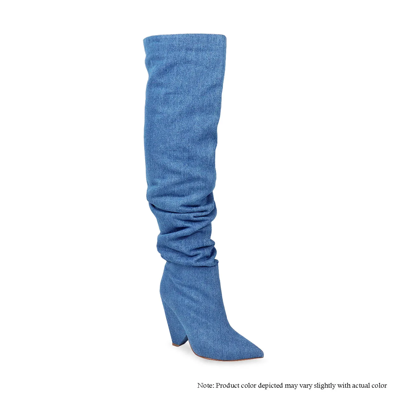 NANO-2 WEDGE HEEL SLOUCH THIGH HIGH BOOT - DENIM