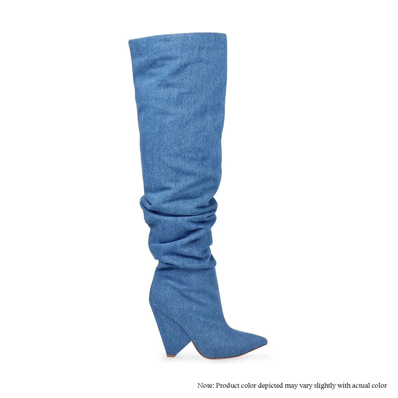 NANO-2 WEDGE HEEL SLOUCH THIGH HIGH BOOT - DENIM