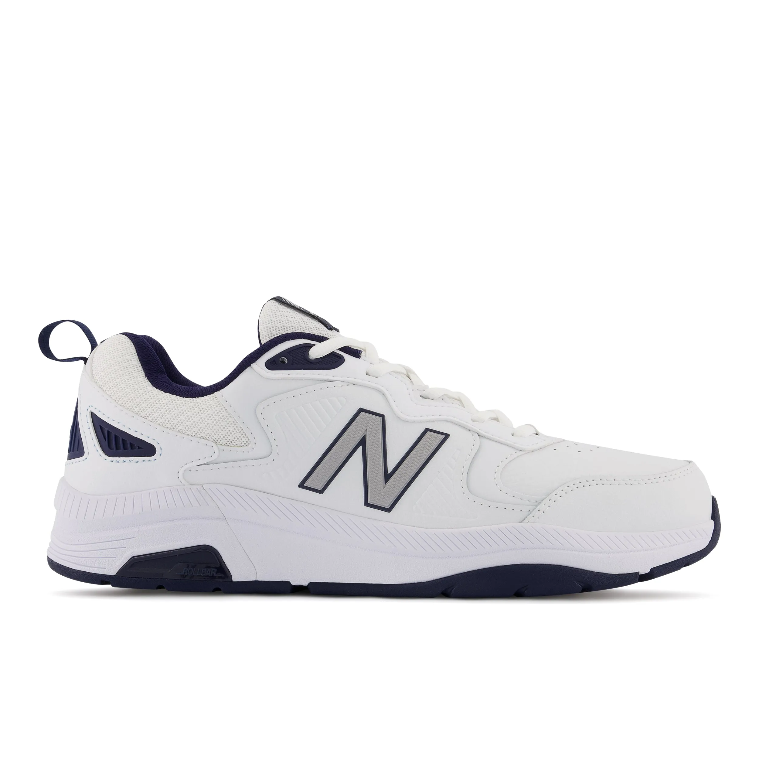 New Balance Men's MX857v3 in White with Navy and Rain Cloud