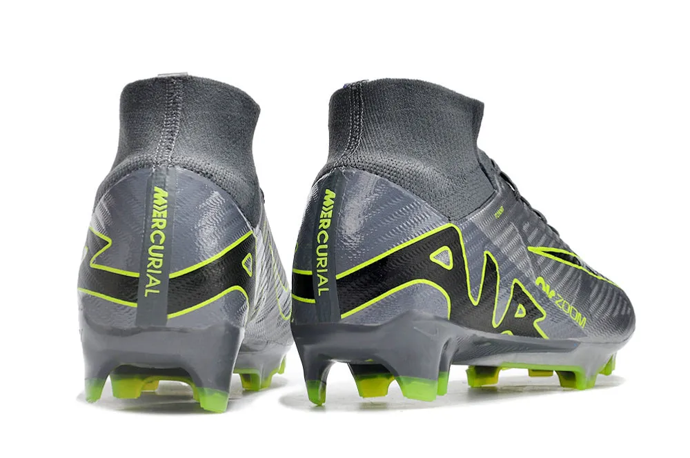 Nike Mercurial Superfly - Fossil Gray | Jet Black | Chartreuse Green - FREE WORLDWIDE SHIPPING