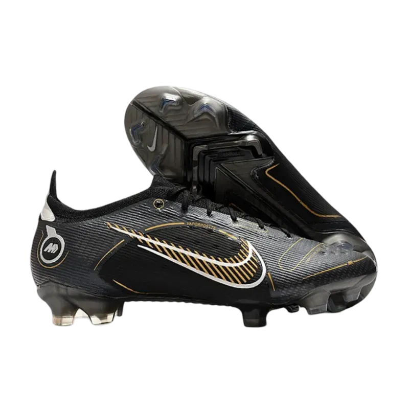 Nike Mercurial Vapor 14 Elite FG Black Metallic Gold Metallic Silver - Goatkits Boots