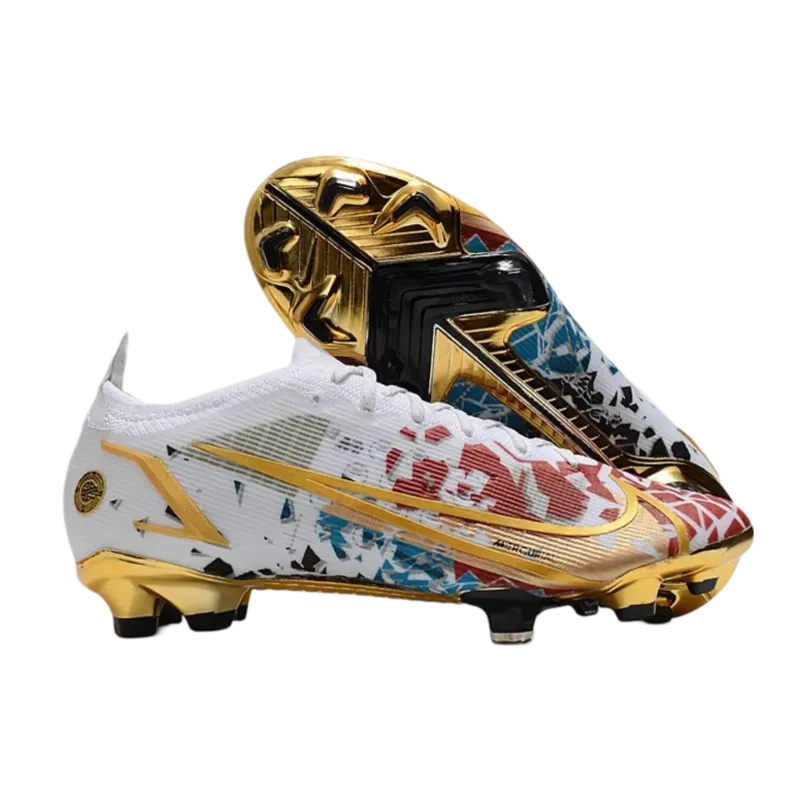 Nike Mercurial Vapor 14 Elite FG White Red Gold Blue - Goatkits Boots