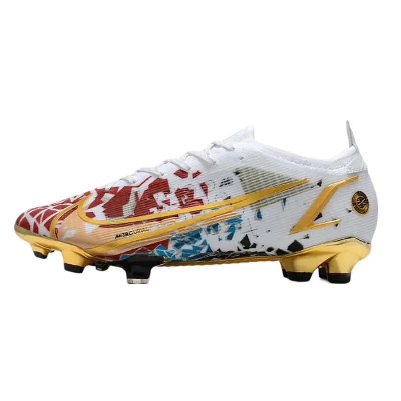 Nike Mercurial Vapor 14 Elite FG White Red Gold Blue - Goatkits Boots