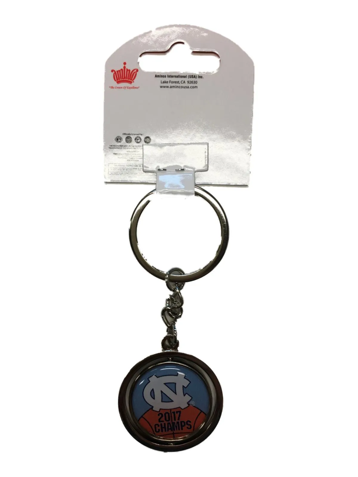 North Carolina Tar Heels 2017 Men's Basketball Champions Spinning Keychain