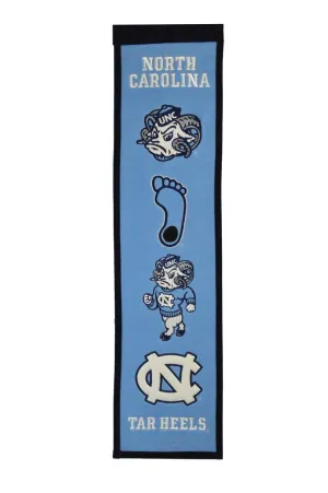 North Carolina Tar Heels Winning Streak Past Mascots Heritage Banner (8"x32")