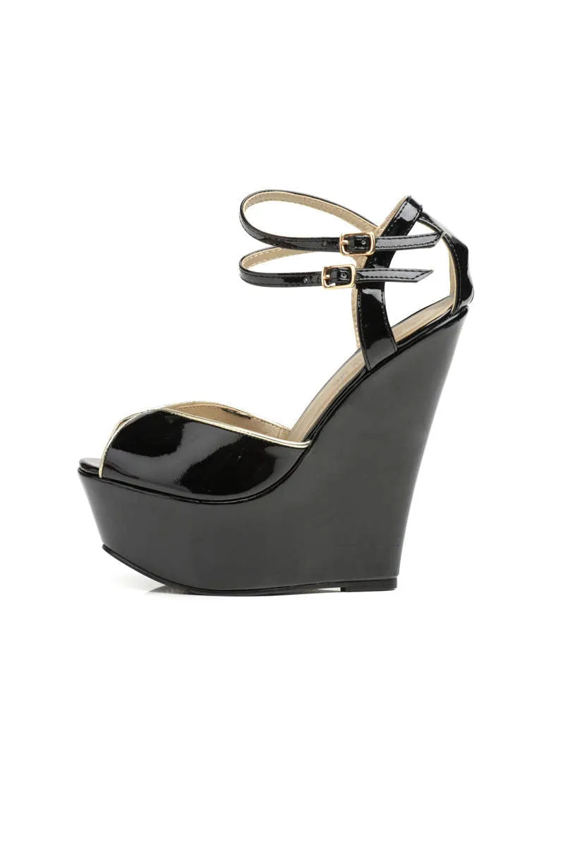 Patent  Peep Toe Wedge