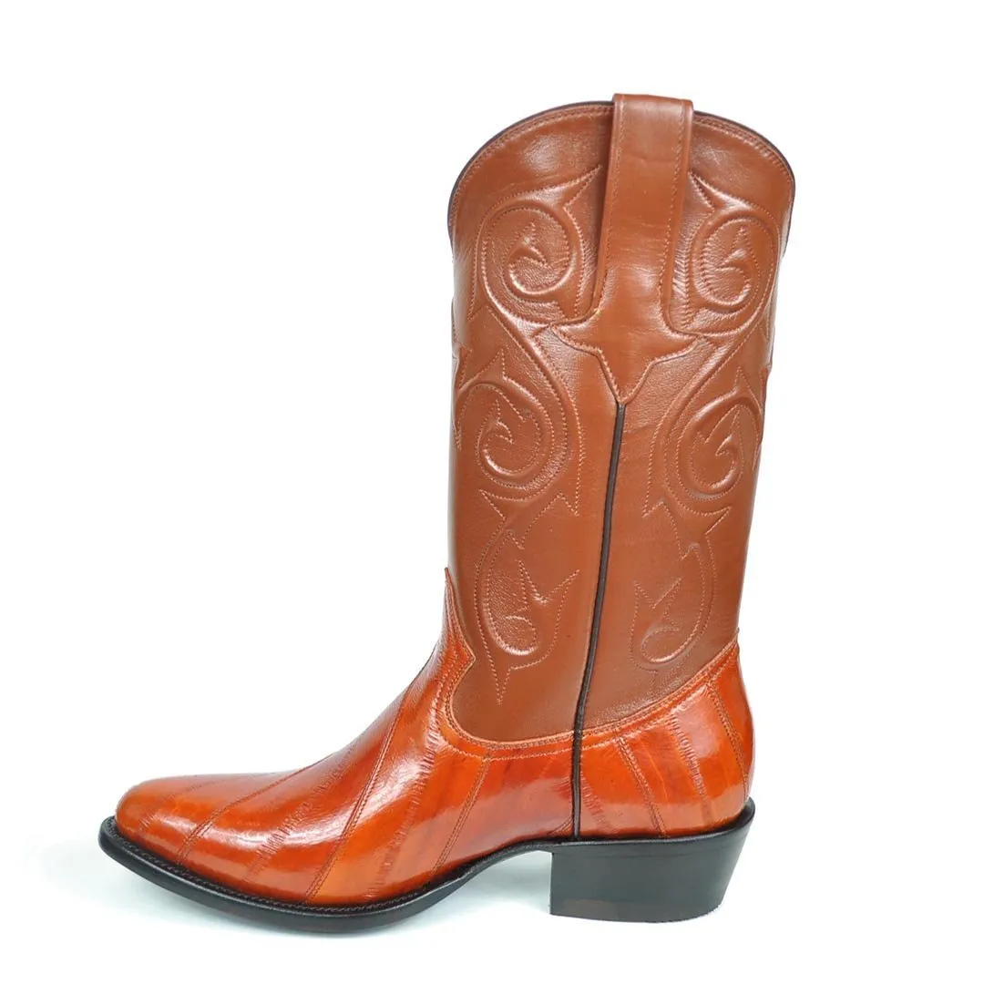 Patricio Eel Skin Classic Western Boot - Honey