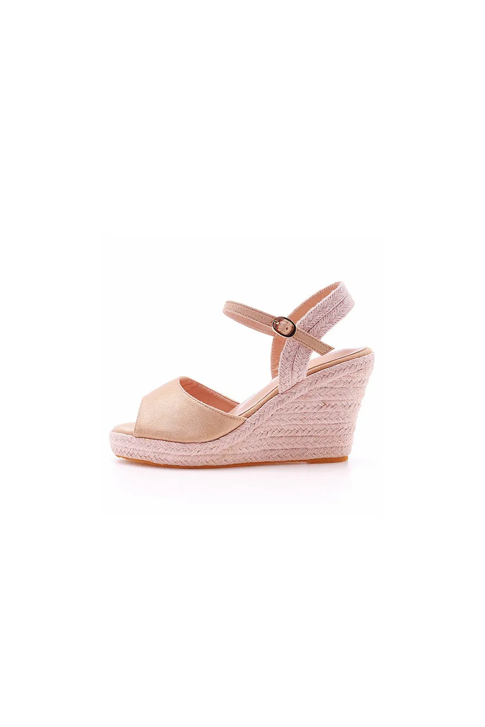 Peep Toe Espadrille Buckle Strap Wedge Sandals