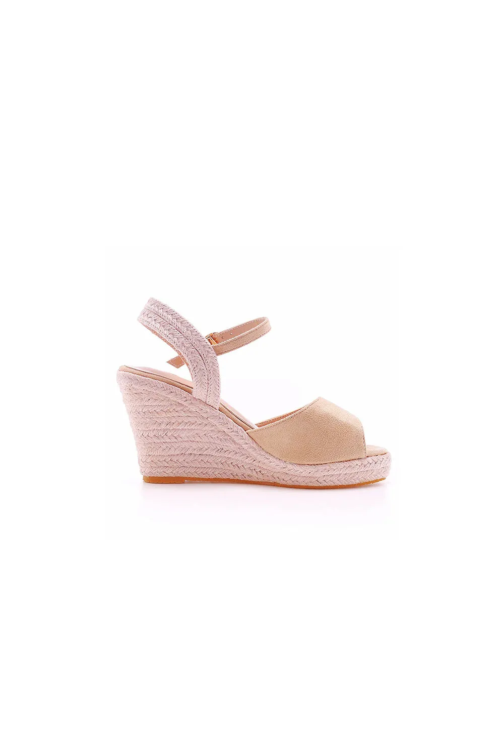 Peep Toe Espadrille Buckle Strap Wedge Sandals