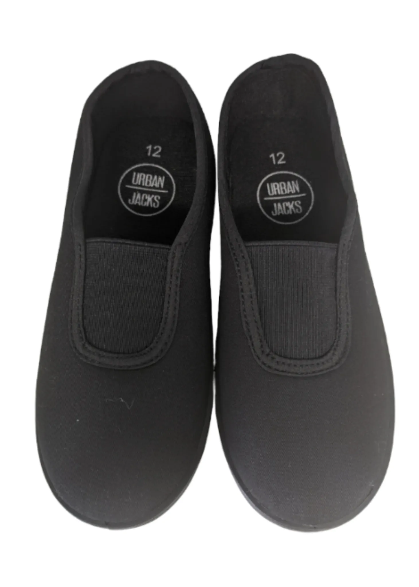 Plimsolls Urban Jacks Neptune Black Gusset Slip On