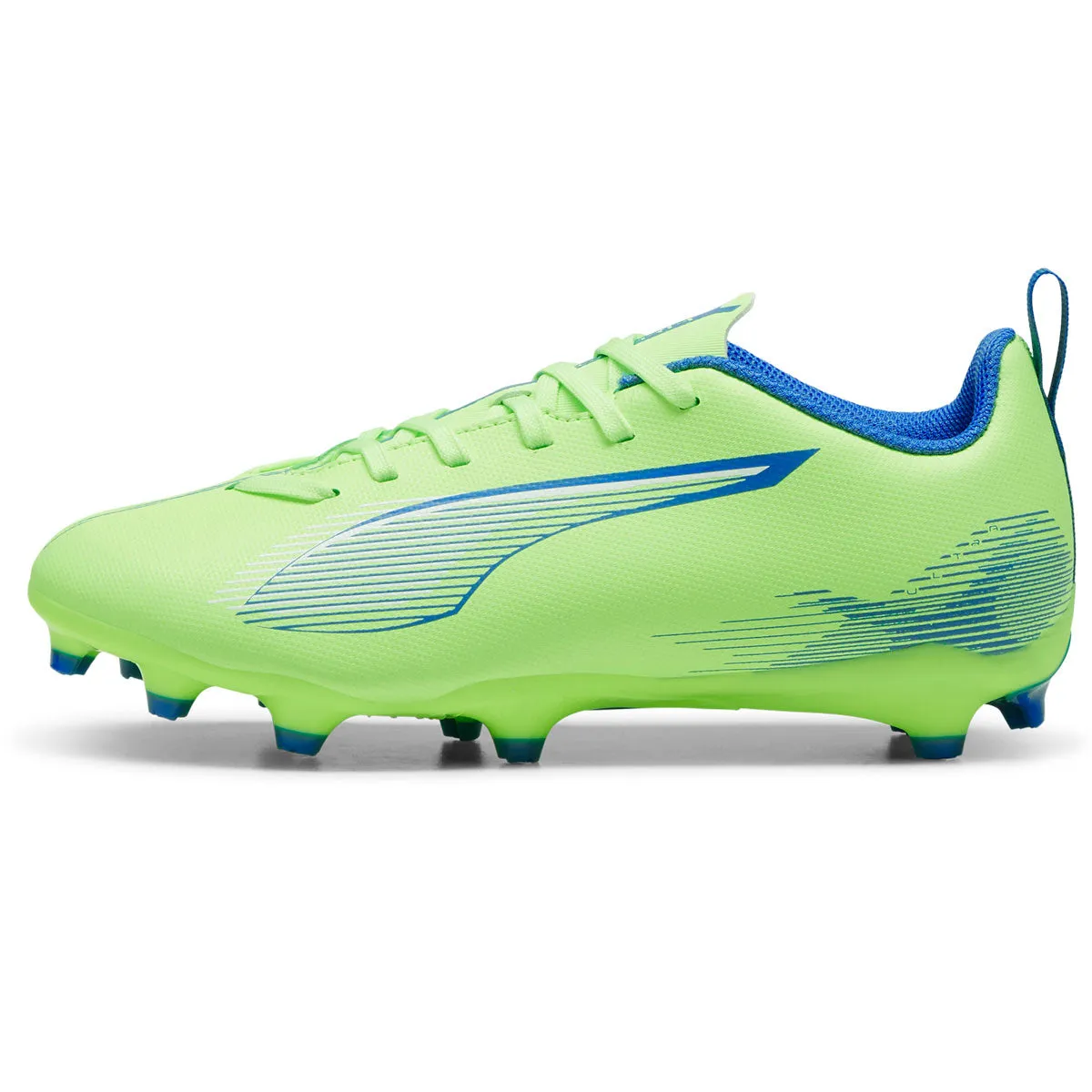 Puma Ultra 5 Play FG/AG Football Boots - Youth - Fizzy Apple/White/Blue