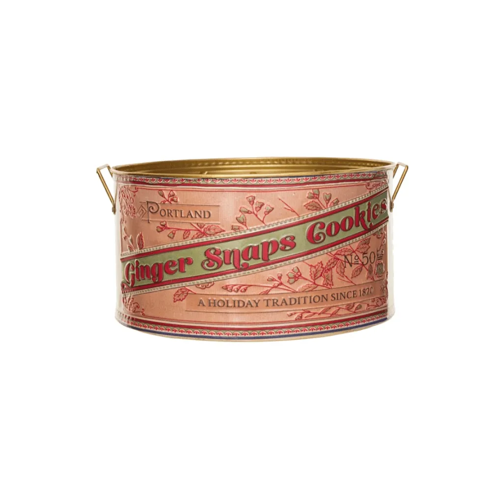 "Ginger Snaps Cookies" Embossed Container