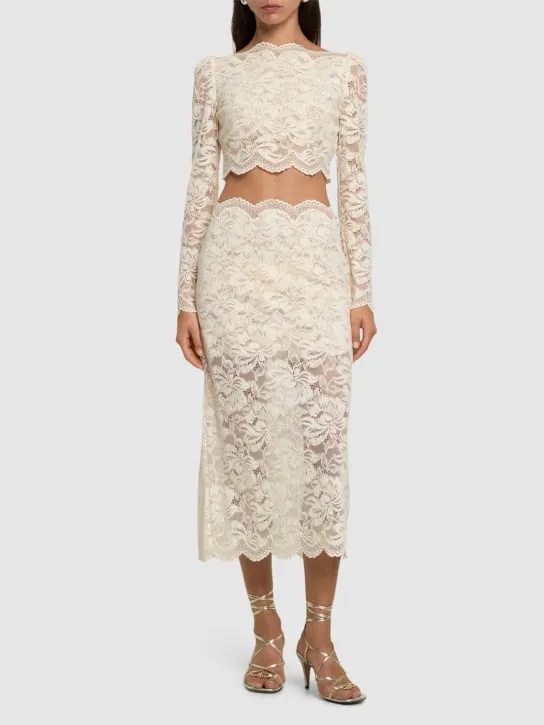 Rabanne   Stretch lace midi skirt 