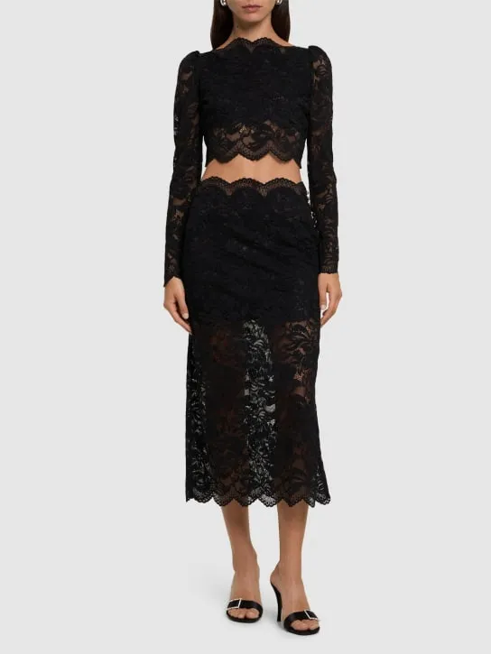 Rabanne   Stretch lace midi skirt 