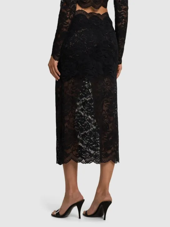 Rabanne   Stretch lace midi skirt 