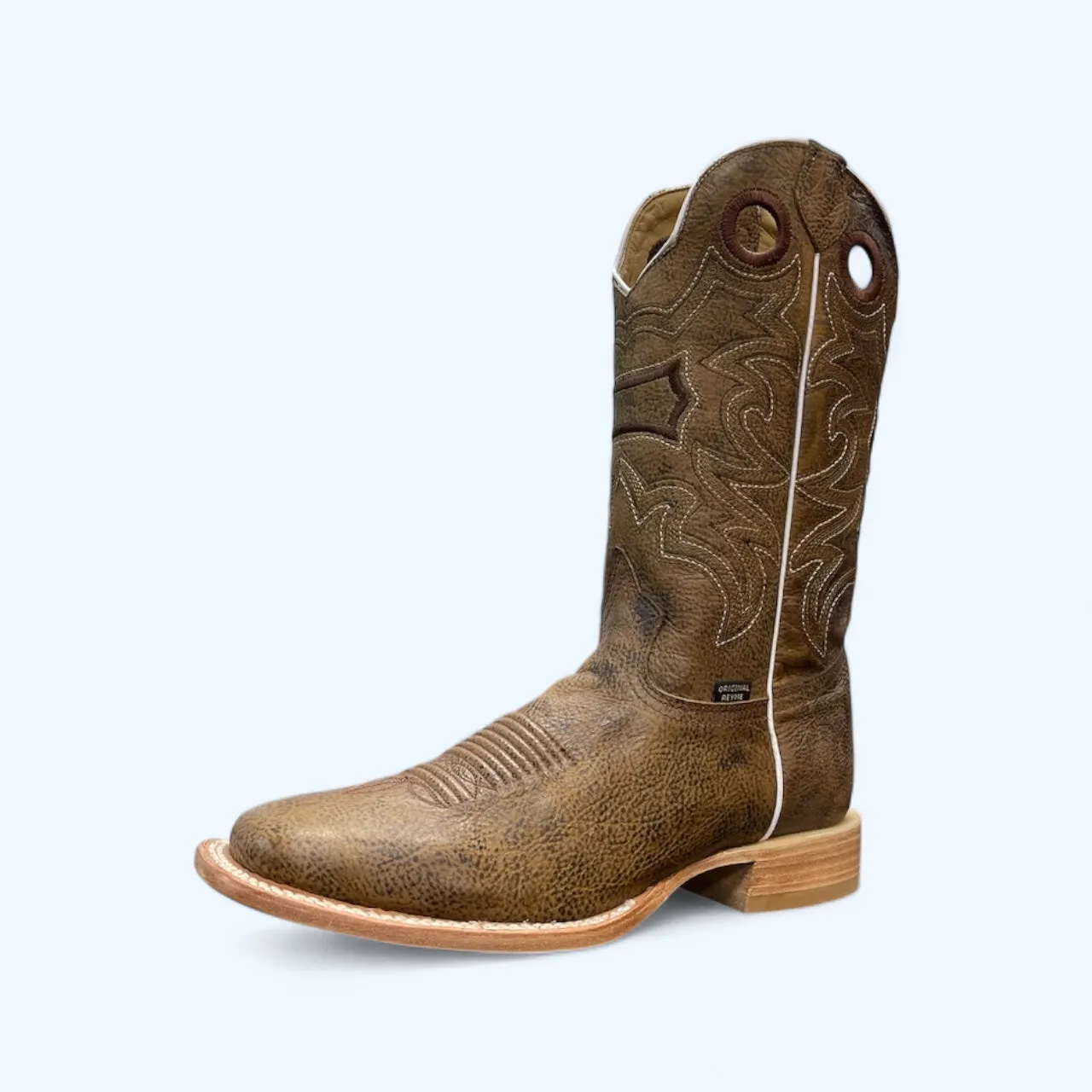 Reyme Mens Tabaco Square Toe Leather Boot