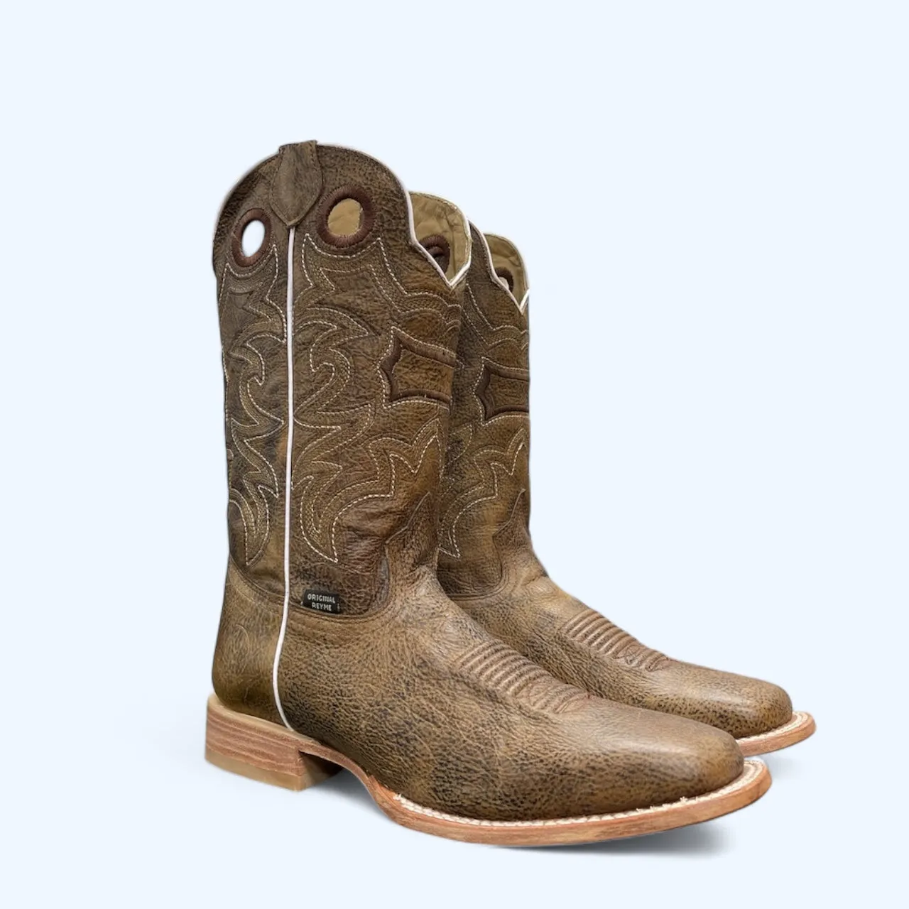 Reyme Mens Tabaco Square Toe Leather Boot