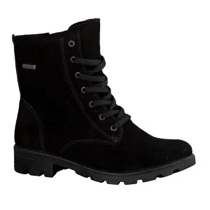 Ricosta Disera Black Suede Leather Lace Up Ankle Boots