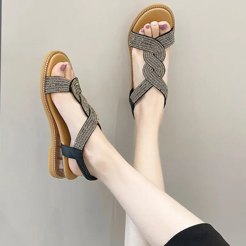 Sandals with a wedge heel and anti-slip sole