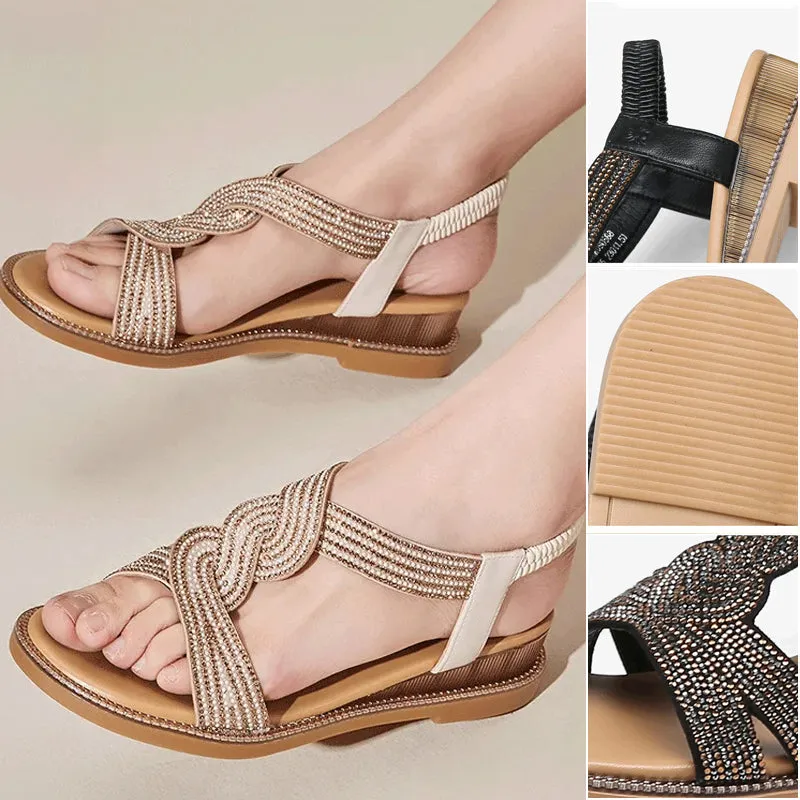 Sandals with a wedge heel and anti-slip sole