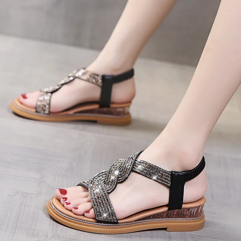 Sandals with a wedge heel and anti-slip sole