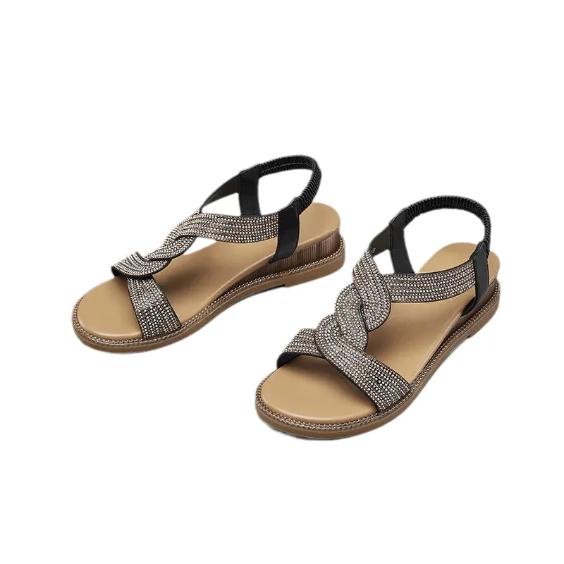 Sandals with a wedge heel and anti-slip sole