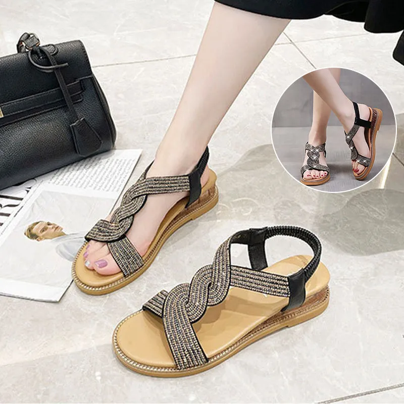 Sandals with a wedge heel and anti-slip sole