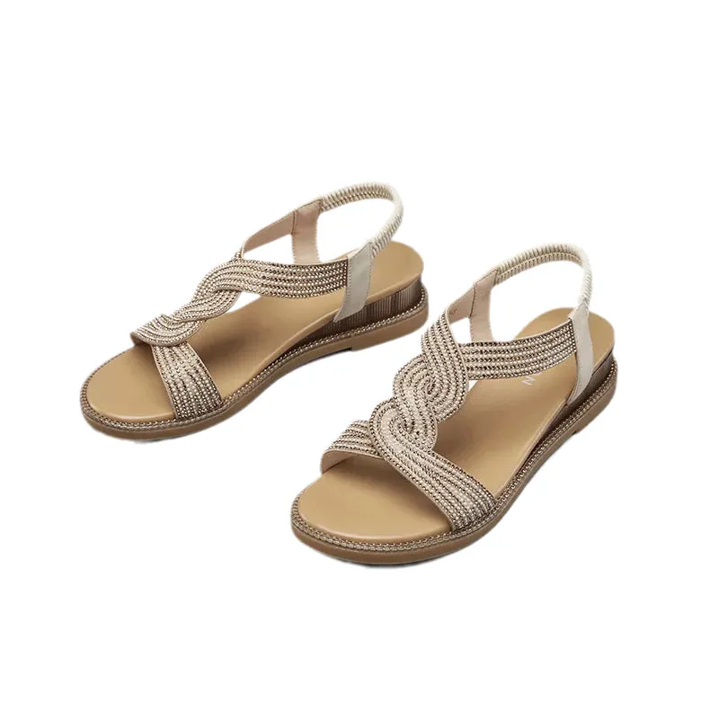 Sandals with a wedge heel and anti-slip sole