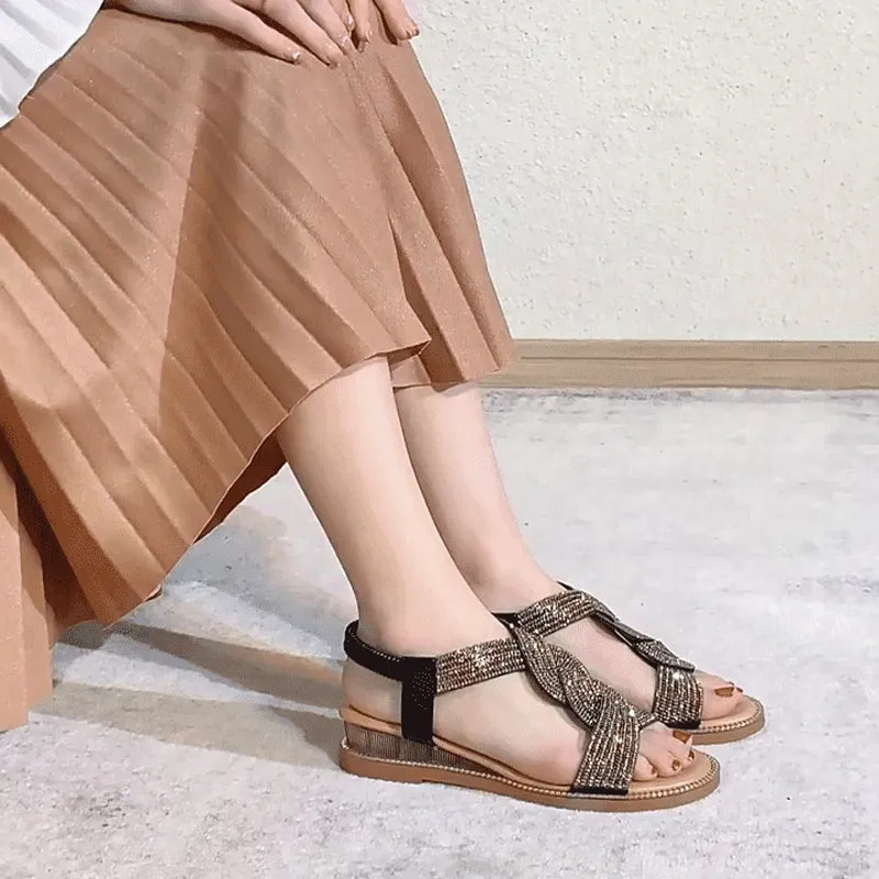 Sandals with a wedge heel and anti-slip sole