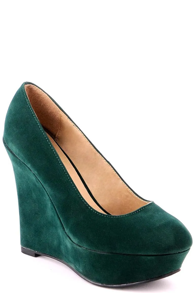 Suede Look Wedge Shoe