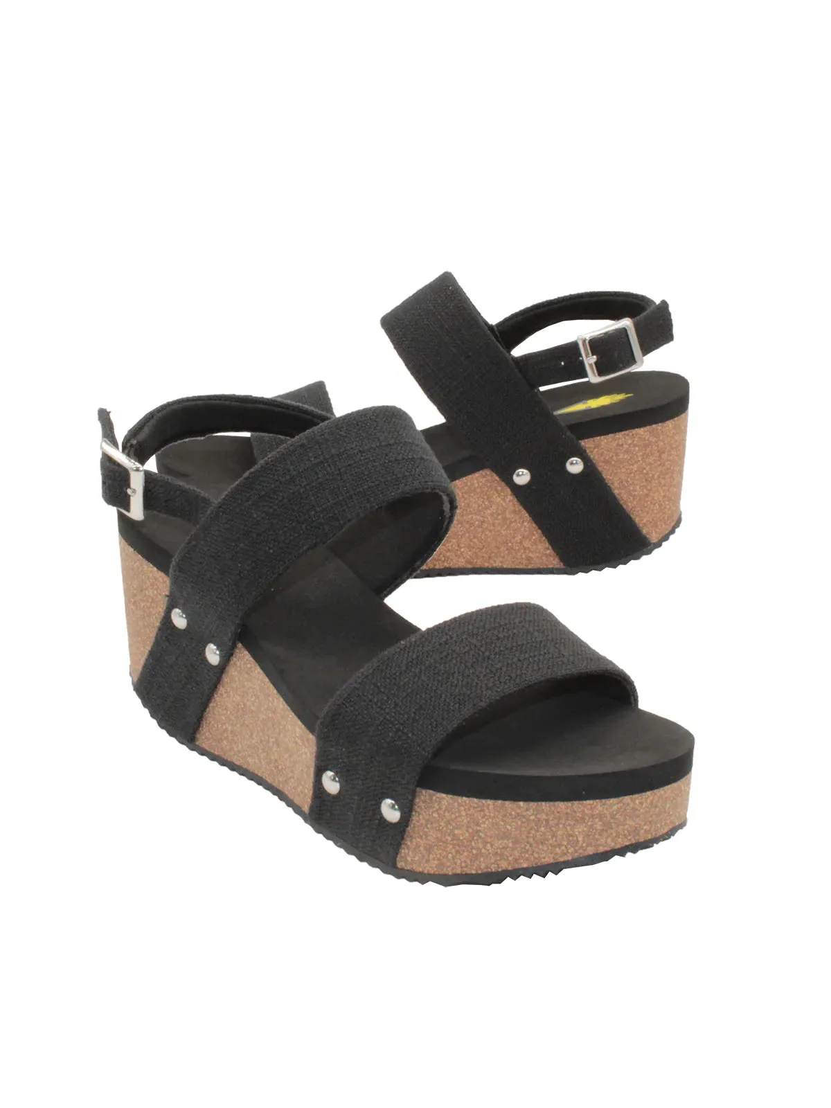 Summerlove Linen Strap Wedge Sandal