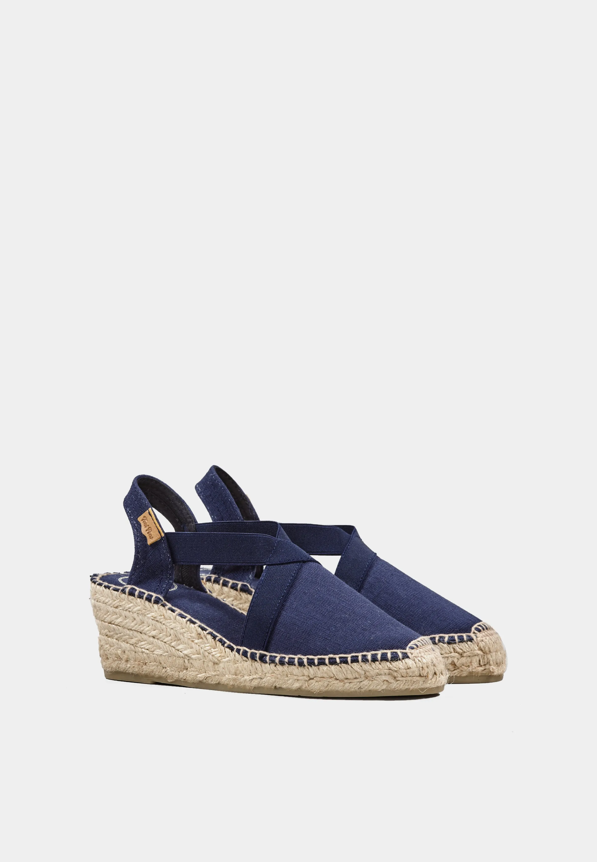 Ter Navy Linen Wedge Espadrille
