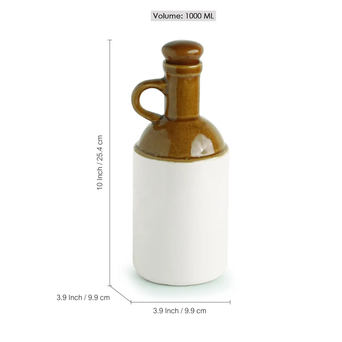 The 'Old Fashioned' Hand Glazed Studio Pottery Ceramic Oil Bottle (1000 ML)